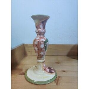 Vtg FAVANOL Portugal Hand Painted ~8.5" Taper Candle Holder Ceramic Signed